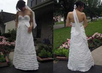 Завершився конкурс на краще весільне плаття з туалетного паперу