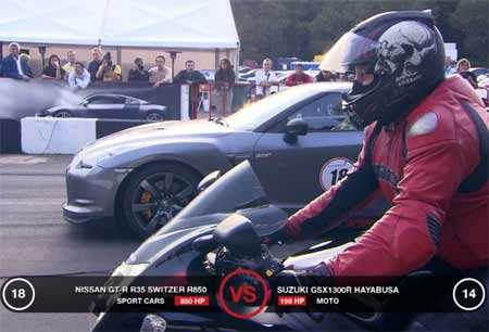 Nissan GT-R Switzer R850 проти Suzuki GSX1300R