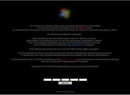 Вірус який вимагає 100 Євро за розблокування комп'ютера