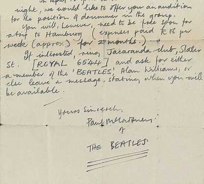 Лист Пола Маккартні пішов за 55 тисяч доларів на Christie's