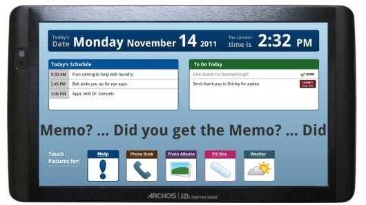 Планшет-помічник для літніх людей