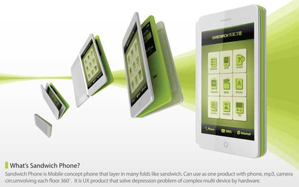 Концепт смартфону-книжки з трьома «сторінками»