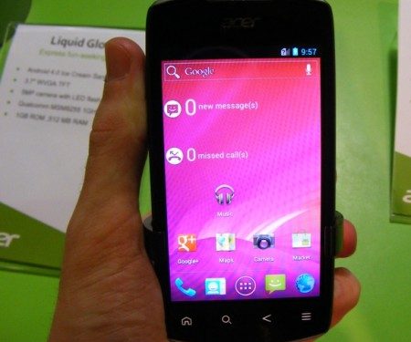 Acer Liquid Glow E330 с Android 4.0 ICS