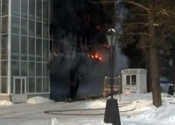 В Красноярском крае сгорел крупный торговый центр