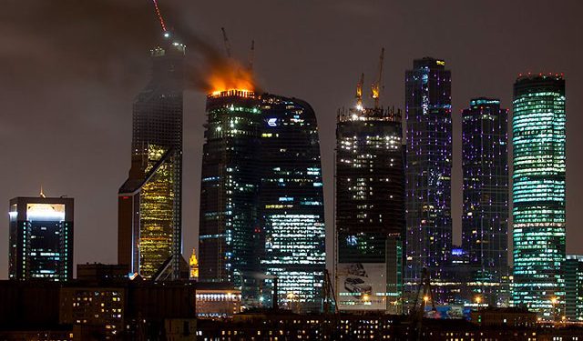 Площадь пожара в башне «Федерация» составляет 300 квадратных метров