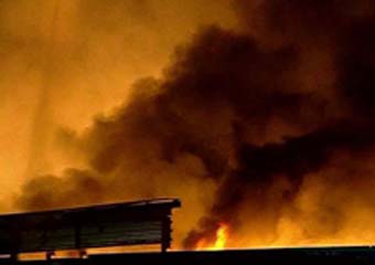 Прошлой ночью в Харькове сгорела крыша пятиэтажного дома