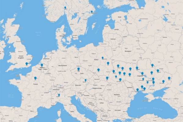 Карта европы магазина брянск