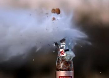 Американец Ричард Райан смог открыть бутылку шампанского из снайперской винтовки