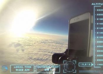 В cети появилось видео с iPhone6, который падает со стратосферы