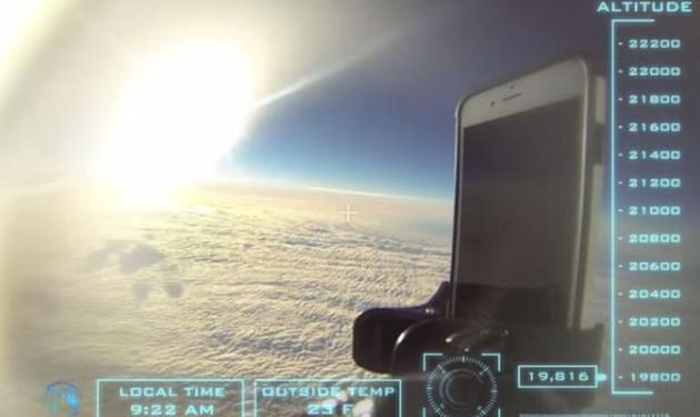 В cети появилось видео с iPhone6, который падает со стратосферы