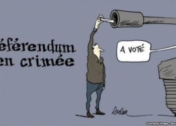Среди карикатур обстрелянного французского агентства были и об аннексии Крыма