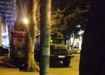 В центре Тбилиси заметили российскую военную технику