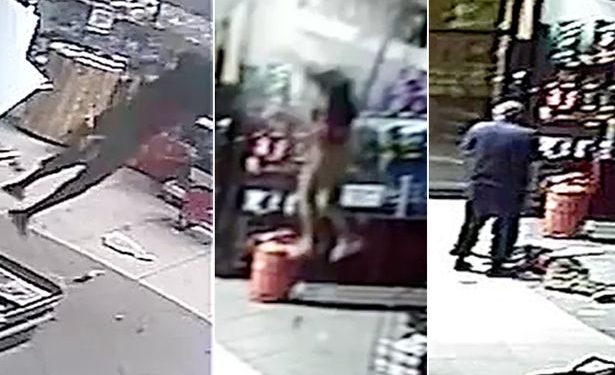 В сети появилось видео с вором, который упал с крыши взломанного магазина