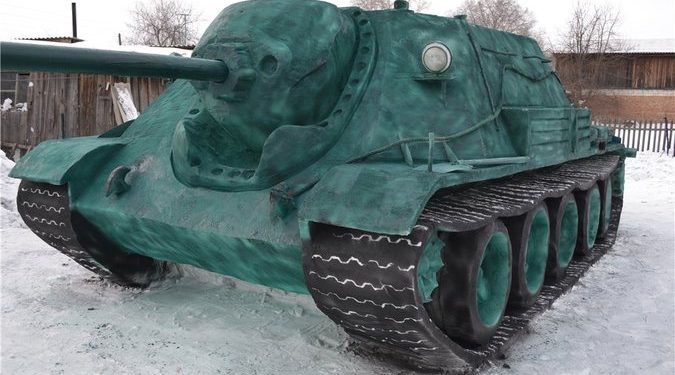 Фанат World of Tanks сделал снежную копию танка
