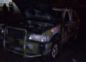 В Харькове ночью взорвали камуфлированное авто