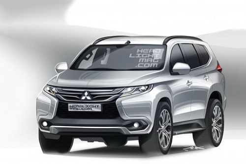 Опубликованы скетчи нового Mitsubishi Pajero Sport
