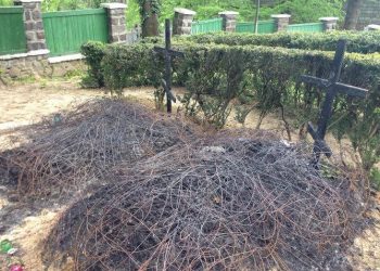 В Ужгороде сожгли кресты на могилах солдат АТО