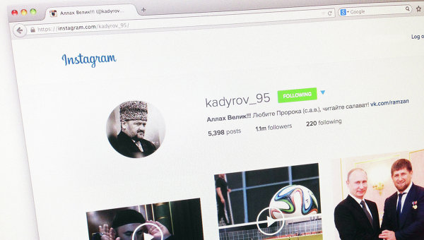 Кадыров закрыл доступ к своему аккаунту в Instagram
