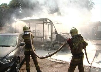 В Сумах меньше чем за 10 минут полностью сгорела маршрутка