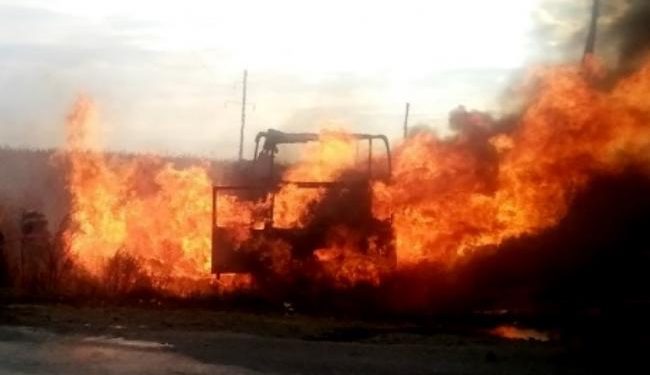 В Полтавской области в результате ДТП перевернулись и загорелись два грузовика
