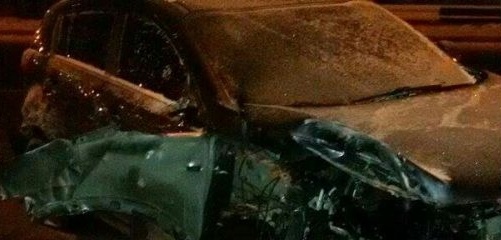 В Киеве пьяный водитель снес остановку