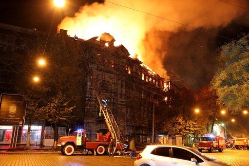 В Одессе горел дом Руссова, - пресса