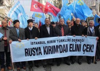 В Стамбуле протестовали против оккупации Крымского полуострова Россией