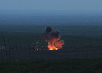Минобороны НКР опубликовало видео сбитого азербайджанского беспилотника