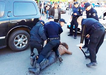 Опубликовано видео кровавого задержания олимпийского чемпиона в Киеве