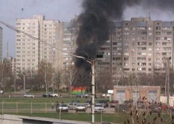 В Харькове на ходу загорелась маршрутка