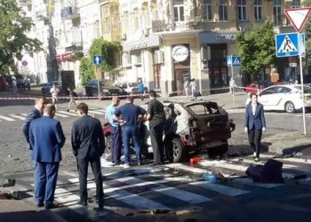 В сети появились кадры с места гибели Шеремета
