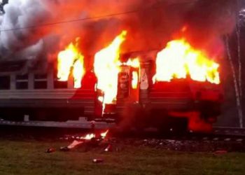 ьвовской области загорелся поезд: пассажиры выбегали на ходу