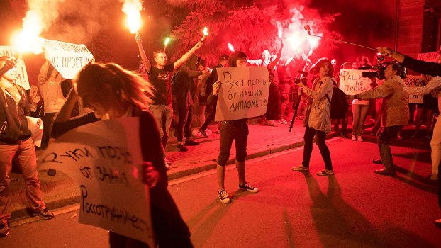 СМИ: Здание посольства Украины в Москве забросали яйцами