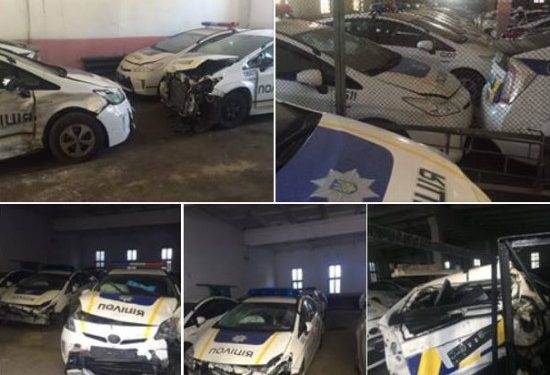 Фотографии "кладбища" полицейских Приусов появились в сети