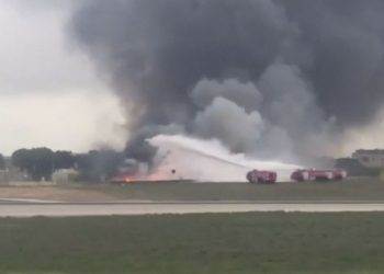 Опубликовано видео с места авиакатастрофы на Мальте